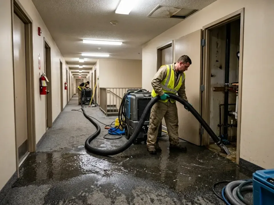 multi-unit-apartment-hallway-f-005 — frequently asked questions, Emergency Burst Pipe Water Extraction & Removal in Cramerto…